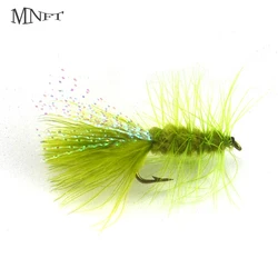 MNFT 10PCS 6# Olive Woolly Bugger Trout Flashabou Tail Fly Fishing Lures Flies Fly Fishing Dry Hook