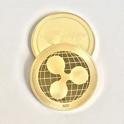 XRP 24K Real Gold Platec Badge Internet Coin 1 OZ, 10 PCs