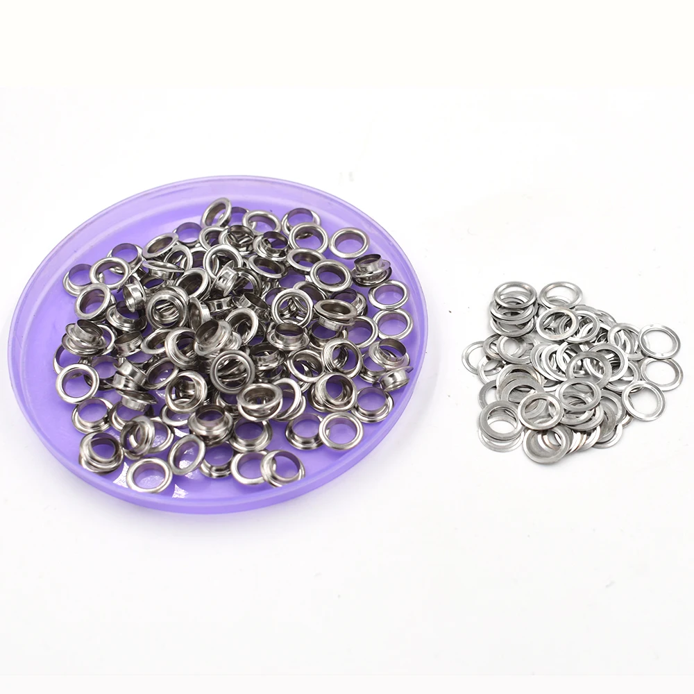 200 Sets 8 MM Metal Eyelets Ventilation Silver Canopy Cloth Rope Hole Clothing & Accessories Buckle