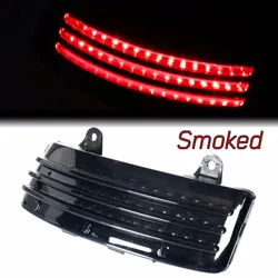 Smoked Tri-Bar LED Rear Tail Brake Fender Tip Light For Harley Street Glide Road FLHX FLTR 2014-2019 Models