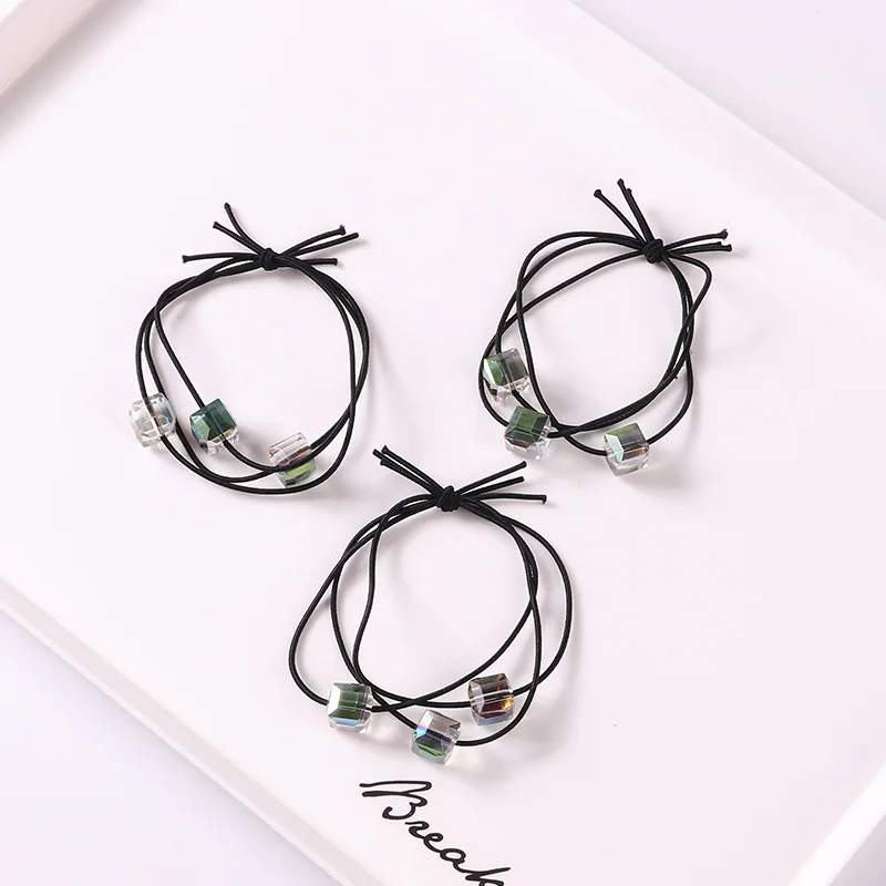 1PCS 2018 Hair Accessories 3in1 crystal Elastic Rubber Bands Ring Headwear Girl Elastic Hair Band Ponytail Holder Scrunchy Rope