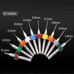 Set di utensili per Micro punte da trapano in metallo duro da 10 pezzi 0.1-2mm