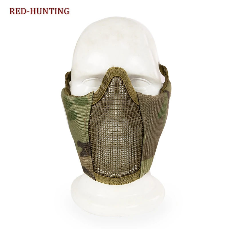 Mascarilla táctica de Airsoft para caza, máscara de malla de alambre Mental para senderismo, montar en campo al aire libre, CS, Paintball