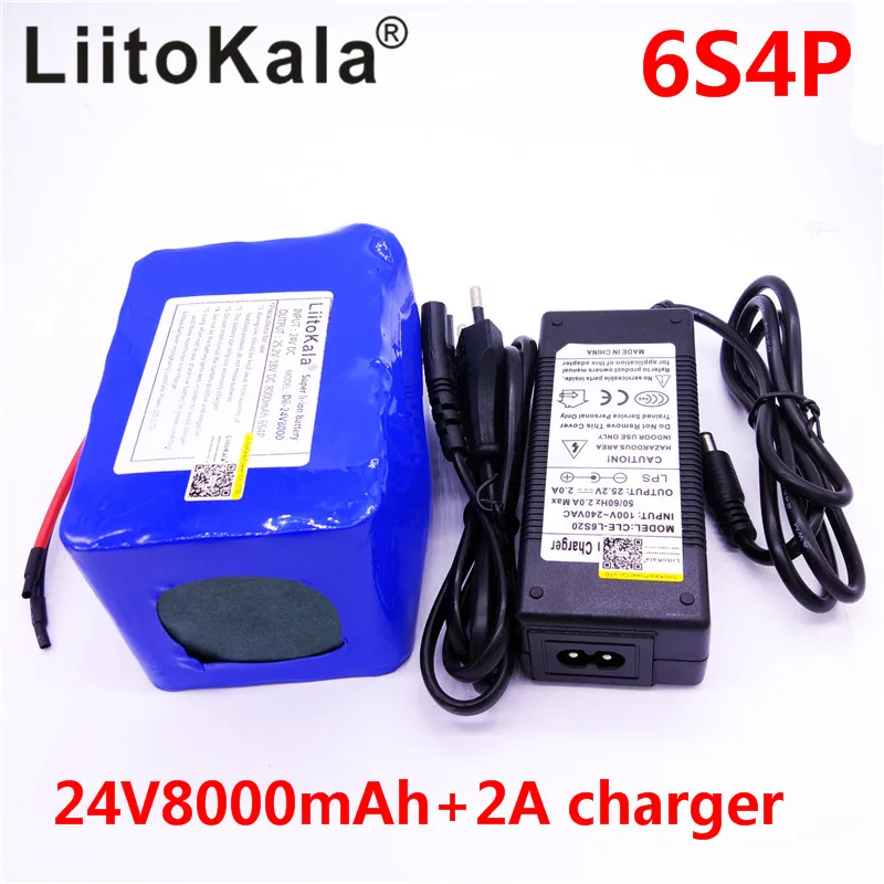 

LiitoKala 24v 8Ah lithium esooter battery 24v 10Ah li-ion wheelchair battery pack DC for 250w electric bicycle motor +25.2v 2A