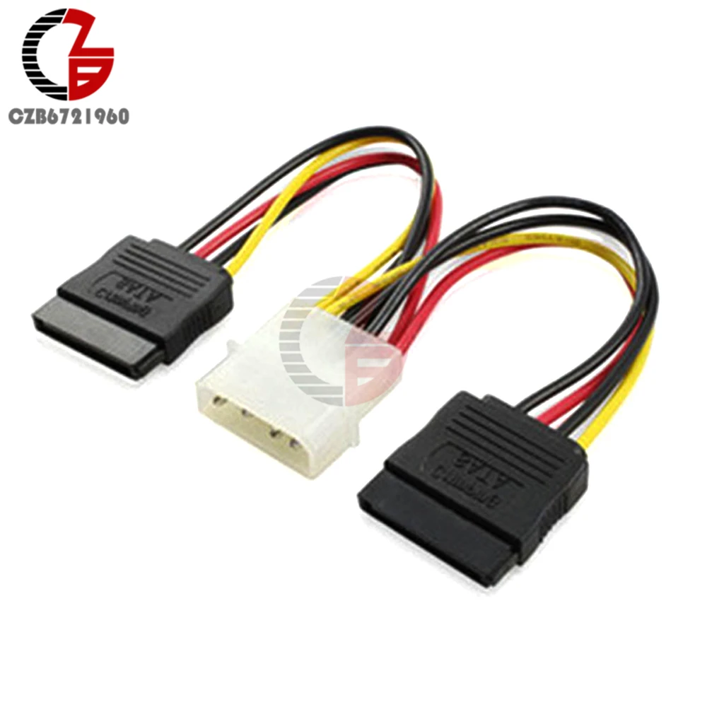 4 Pin Ide Molex Naar 2 Serial Ata Sata Y Splitter Dual Hard Drive Adapter Kabel Connector