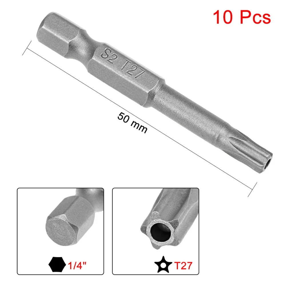 Imagem -04 - Uxcell-chave de Fenda Magnética t8 T10 T15 T20 T25 T27 T30 e T40 10 Tamanhos 50 mm e Polegadas