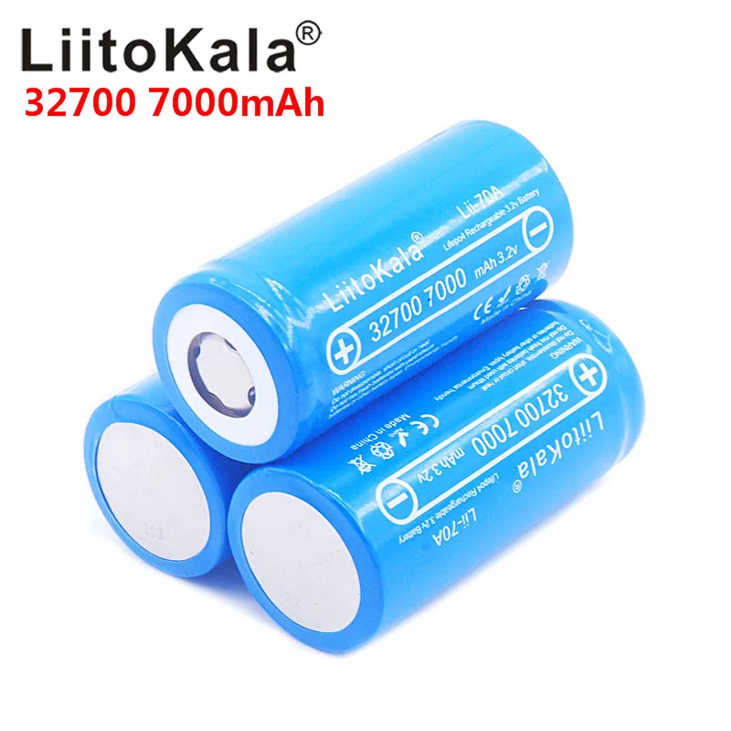 LiitoKala Lii-70A 32700 3.2v 7000mAh lifepo4 rechargeable battery cell 5C discharge battery for Backup Power flashlight