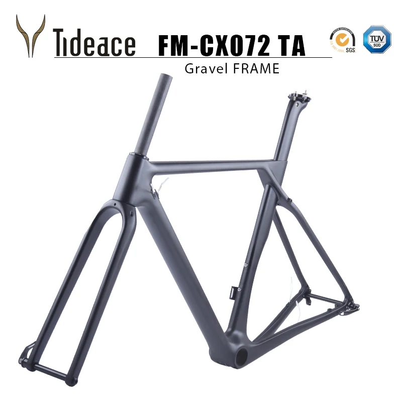 

2023 Flat Mount Carbon Gravel Bike Frame 142 or 135 Disc Brake Cyclocross 700C Bicycle Frameset Di2