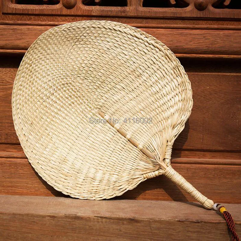 20pcs Handmade Woven Palm Leaf Fan Natural Material Healthy Palm Leaf Hand Fan For Summer Beach Wedding Party