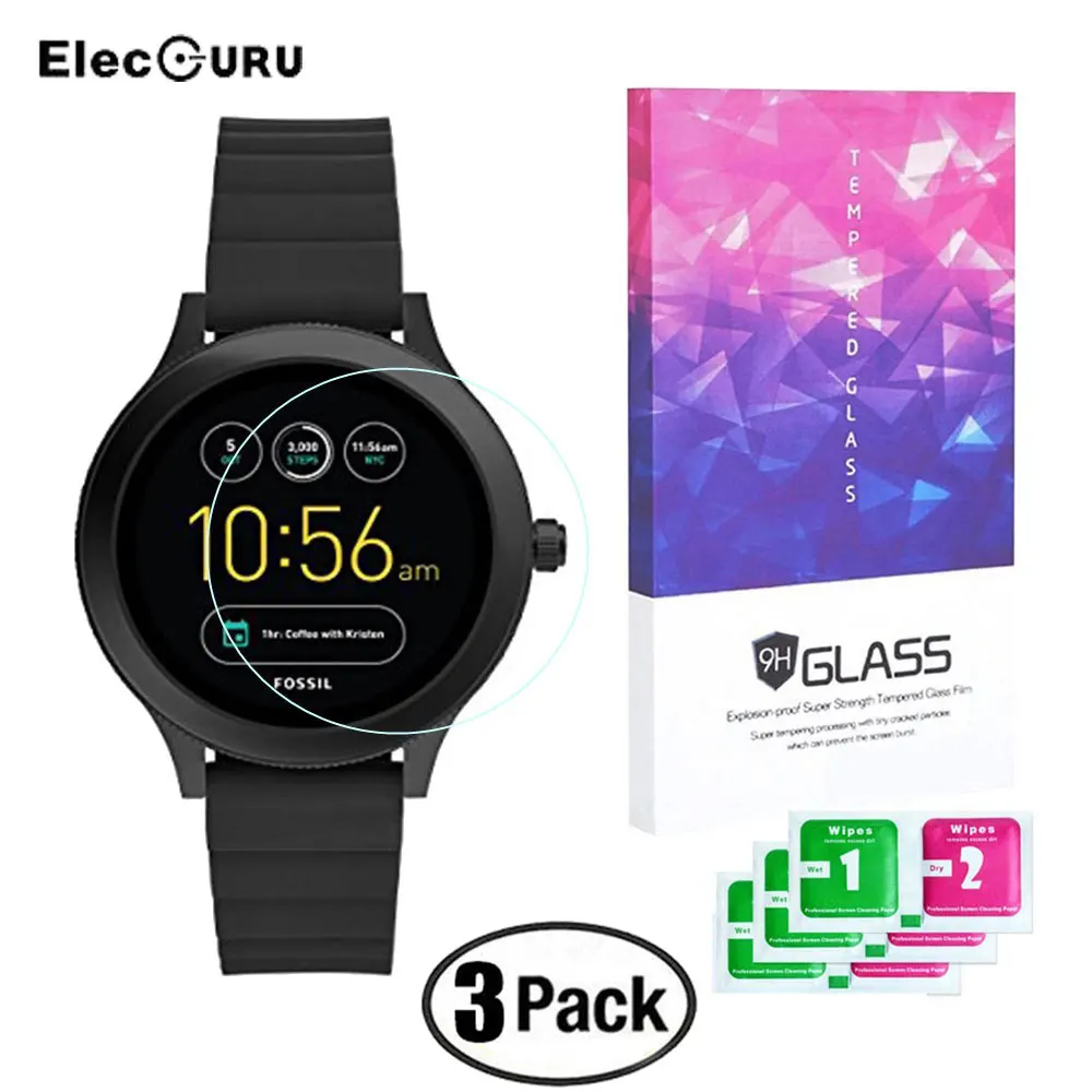 Tempered Glass For Fossil Q Venture Gen 3 Smart Watch Screen Protector HD Full Cover Screen Anti Scratch Protective Glass Film