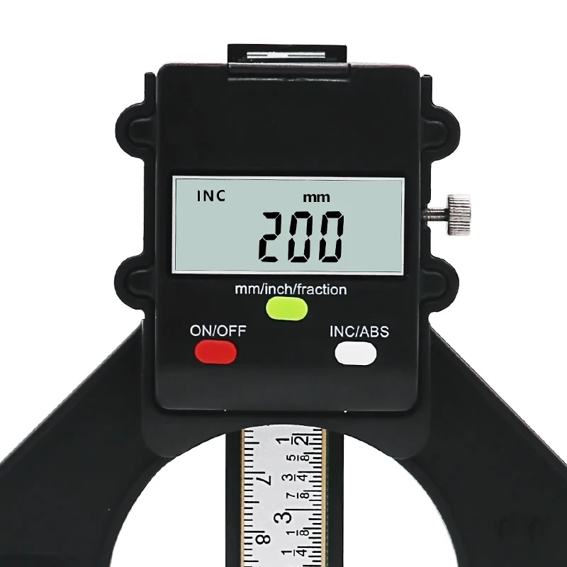 QSTEXPRESS Digital Depth Gauge Digital Tread Depth Gauge LCD Magnetic Self Standing Aperture 80mm Hand Routers