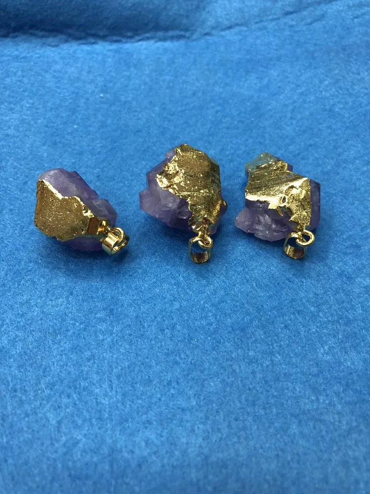 5pcs/lot 25mm Natural Quartzs Amethysts Colour Pendants Wand Worry stone Semi Precious beads  Wholesale For DIY