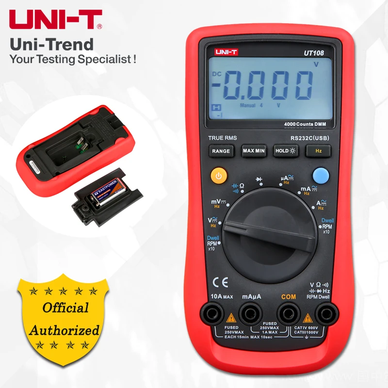 

UNI-T UT108/UT109 Automobile Multimeters; Auto Range Digital Multimeter, Resistance/Frequency/Capacitance/Temperature Test