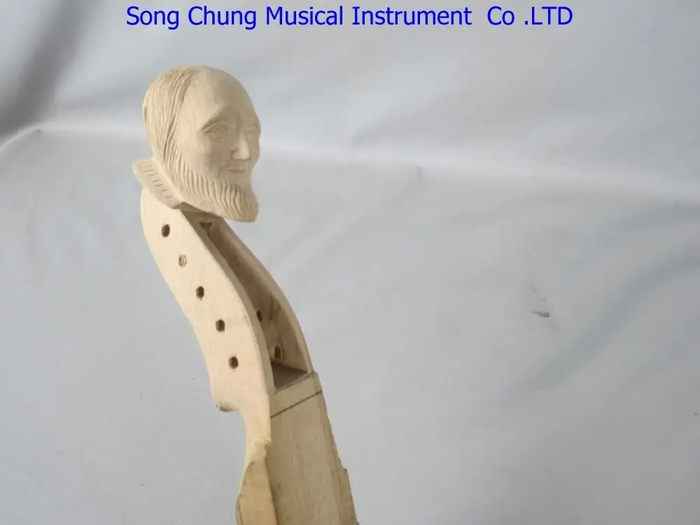 Hand carved maple old man head unfinished violin neck 4/4,perfect workmanship