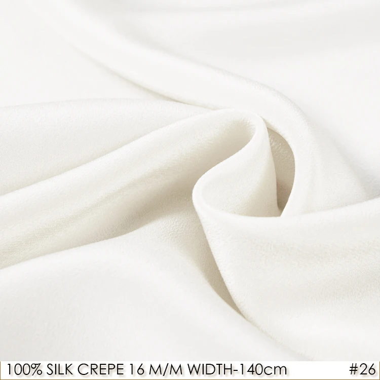 CNUM SCD122 100% Natural Silk Crepe De Chine/ Pure Color,4 Colors /Silk Fabric Width 1.52yd Thickness 16mm/ Unit:M