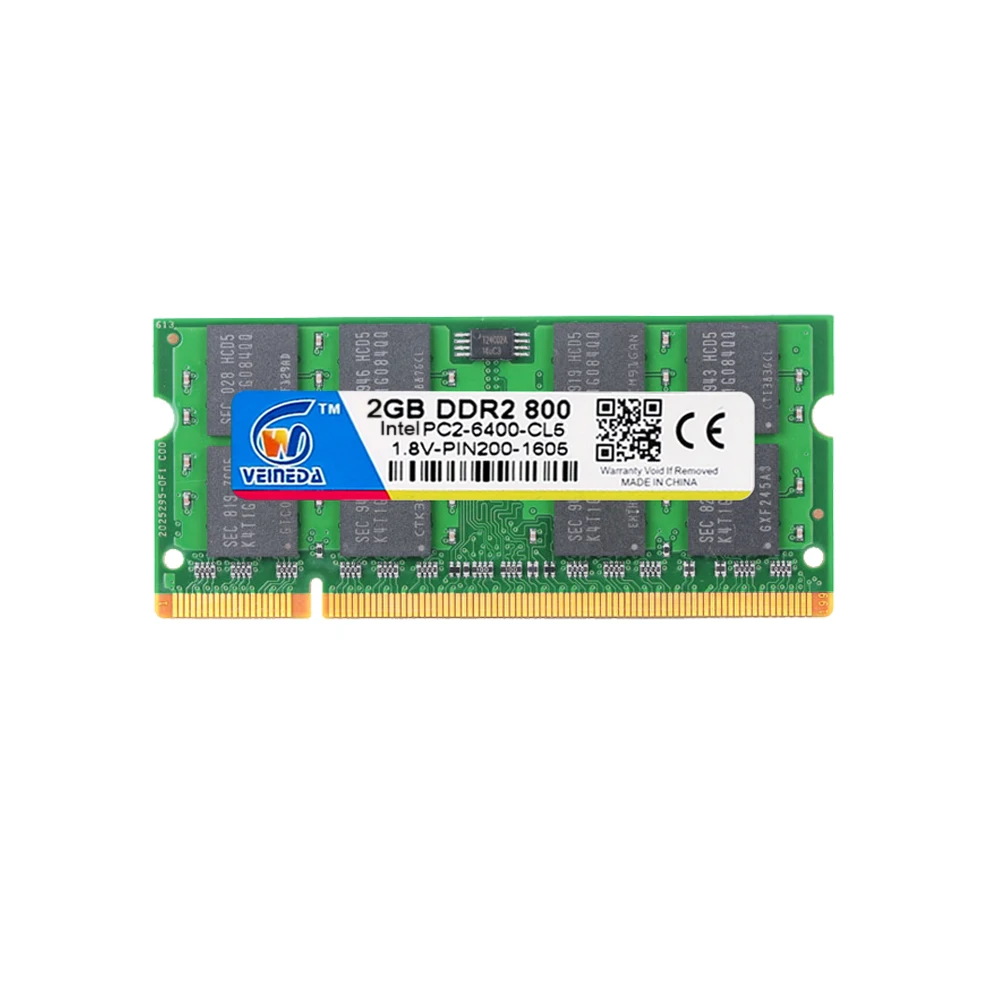 VEINEDA Memory ram Sodimm DDR2 2GB 800MHZ ddr2 notebook 2GB 667MHZ for all Intel amd mobo Support ram ddr2 Laptop 2gb pc533