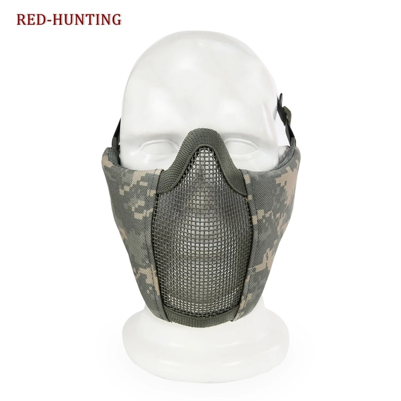 Mascarilla táctica de Airsoft para caza, máscara de malla de alambre Mental para senderismo, montar en campo al aire libre, CS, Paintball