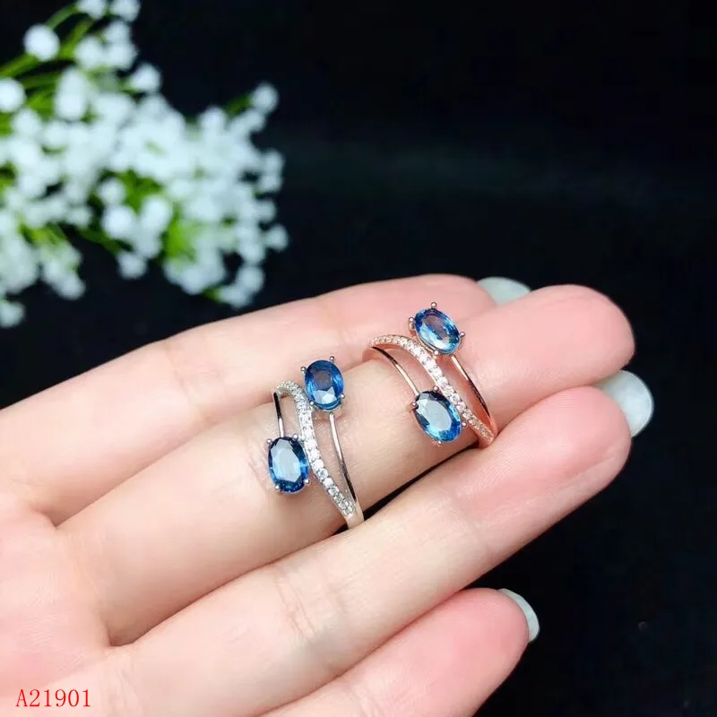 

KJJEAXCMY fine jewelry 925 sterling silver inlaid natural sapphire lady ring support detection