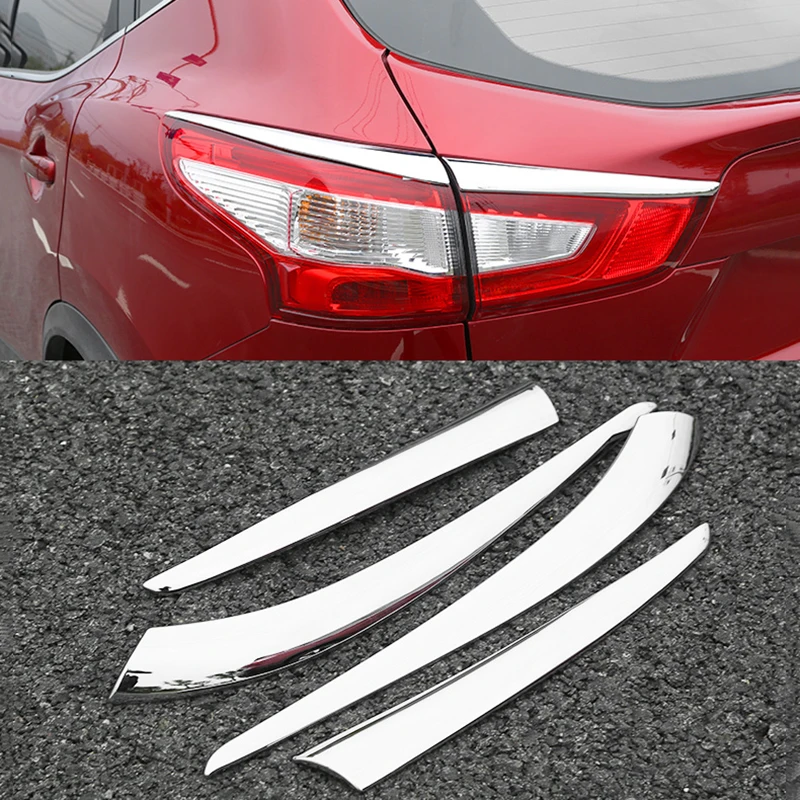 For Nissan Qashqai j11 2015 2016 2017 ABS Chrome Car Tail Lights Rear Lamps Eyebrow Trim Cover Accessories Car styling 4pcs