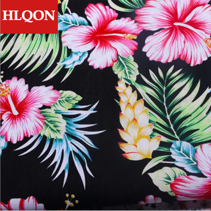 High quality 100% cotton printed sateen Hawaii Beach fabric used for Quilting sewing dress women clothing shoes by 100x150cm