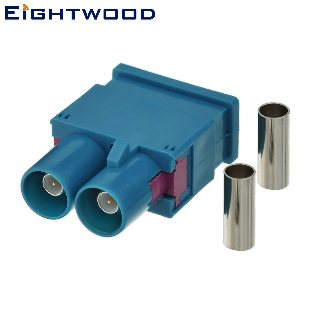 

Eightwood Automotive GSM Antenna Connector Fakra Code Z Long Version Double Male Crimp Attachment for RG316 RG174 LMR100 Cable