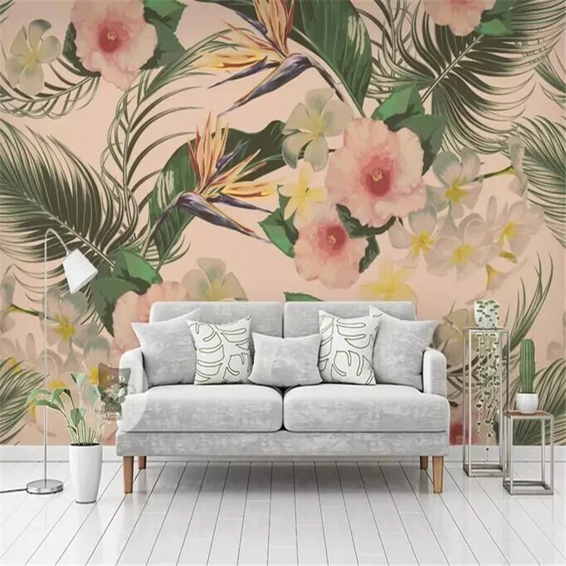 Flowers Plant Tropical Rain Forest Background Wall Factory Wholesale Wallpaper Mural Custom Photo Wall