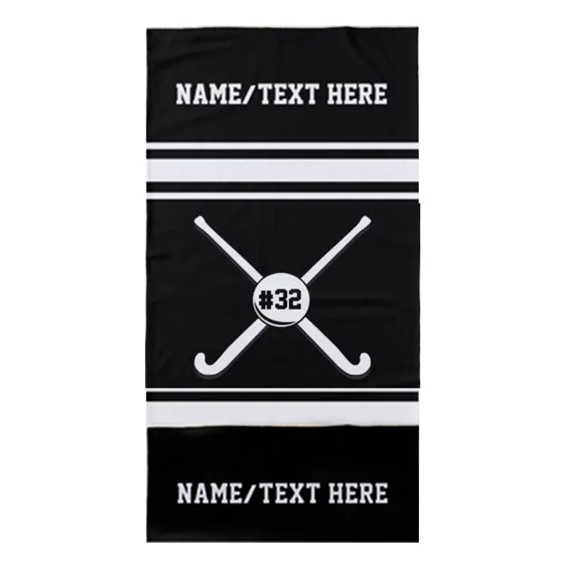 Funny Custom Name Number Hockey Towels for Boy Personalised Lightweigt Sports Beach Towel for Bath Hockey Jersey Birthday Gifts