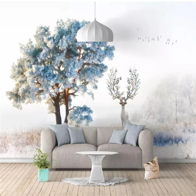 

Hand-painted fantasy tree background wall professional making murals, wallpaper wholesale, custom poster photo wall