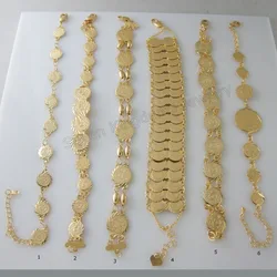 6 STYLES AVAILABLE YELLOW GOLD PLATED MUSLIM ISLAMIC MONEY SIGN BRACELET GREAT GIFT