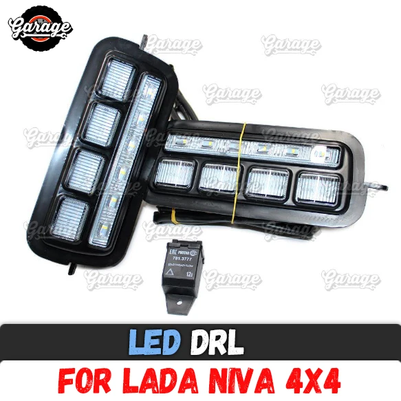 

For Lada Niva 4X4 1995- LED DRL lights with running turn signal PMMA / ABS plastic function accessories car styling tuning