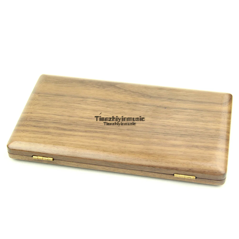 Free Ship Handmade Wood Leather Saxophone Clarinet Reeds Case Box Hold 8 Reeds
