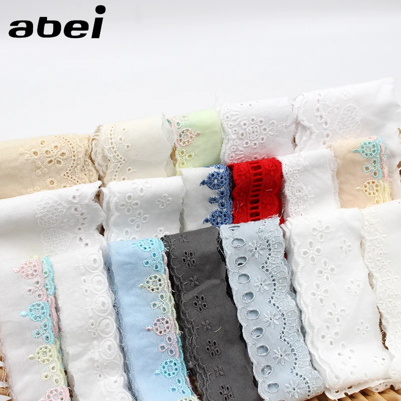 10 yards/lot colori della miscela di formato casuale Tessuto di Cotone Lace Trim Vestiti di Qualità Hometexile Decorazioni FAI DA TE Bambola