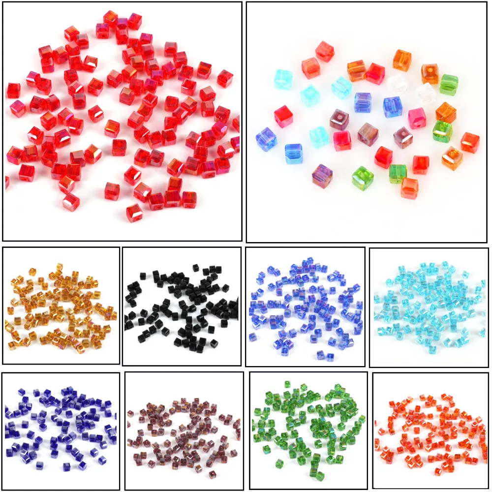 Square Shape Upscale Austrian Crystal Beads Transparent Beads 2mm 3mm 4mm 6mm 8mm Bracelet Jewelry Making DIY Glass Loose Beads