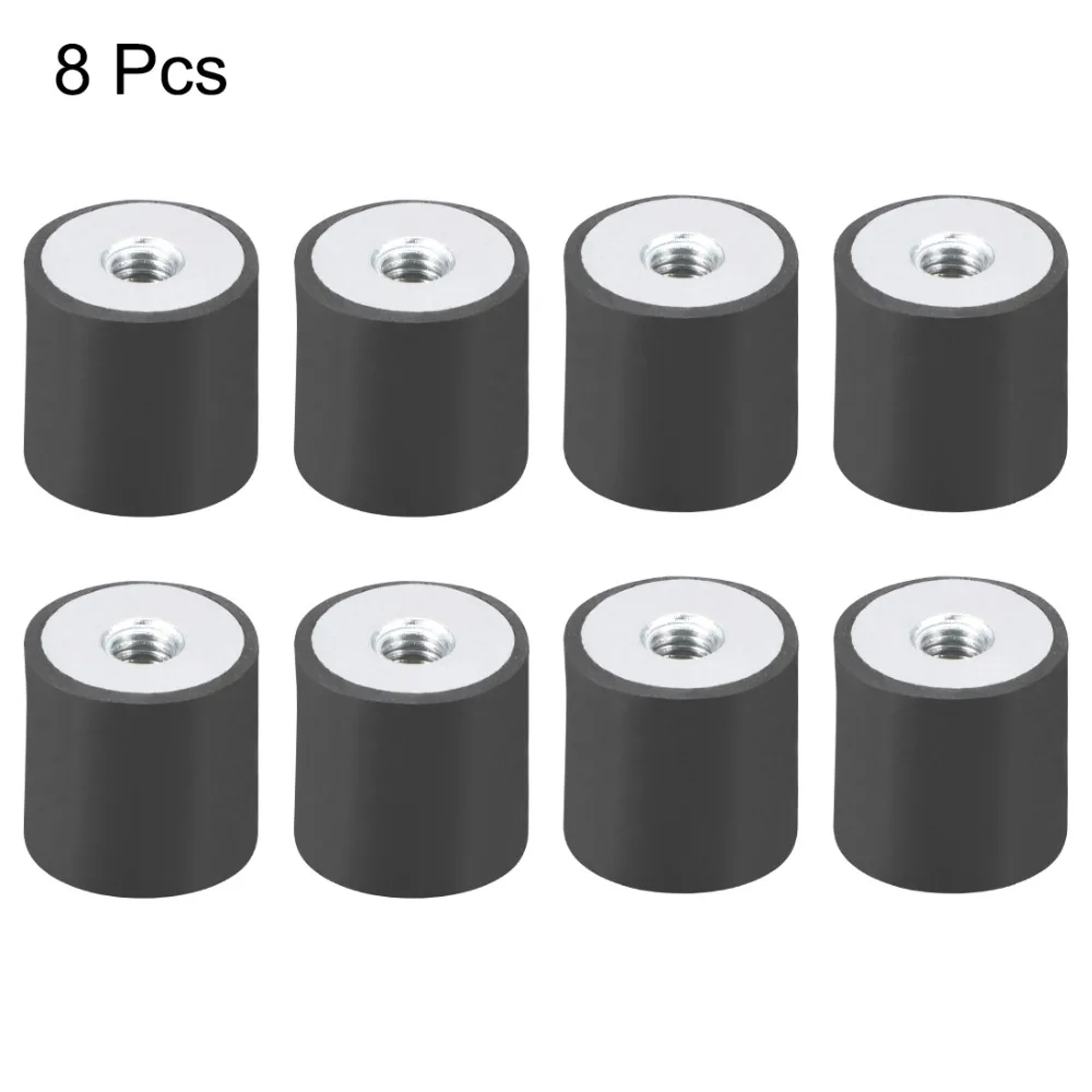 UXCEL 8PCS Rubber Mounts M4/5/6 Thread Female Vibration Isolators Replaces Anti Vibration Pad Flat Silentblock Base Block Dowel