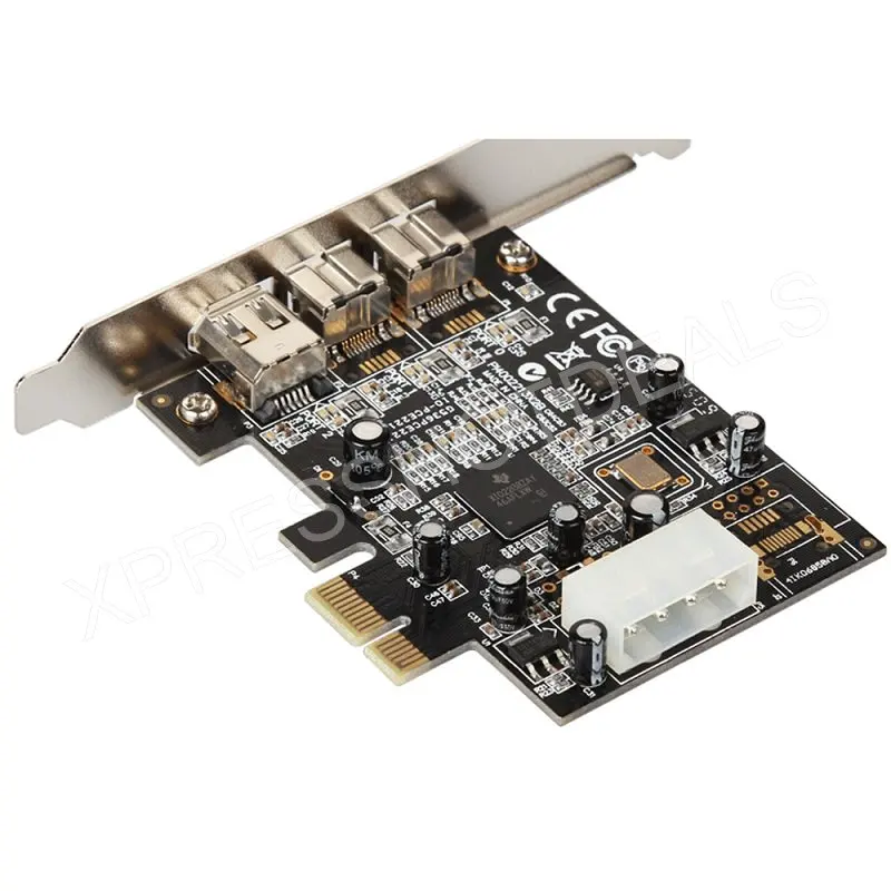 PCIe PCI Express Firewire 800 1394 b/a (2B1A) Controller Card Adapter TI Chipset