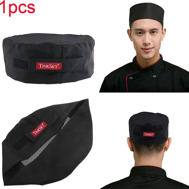 Breathable Mesh Top Chef Hats Black Black Black Black Black Cooking Adjustable Chef Hat Men Kitchen Baker Elastic Hat