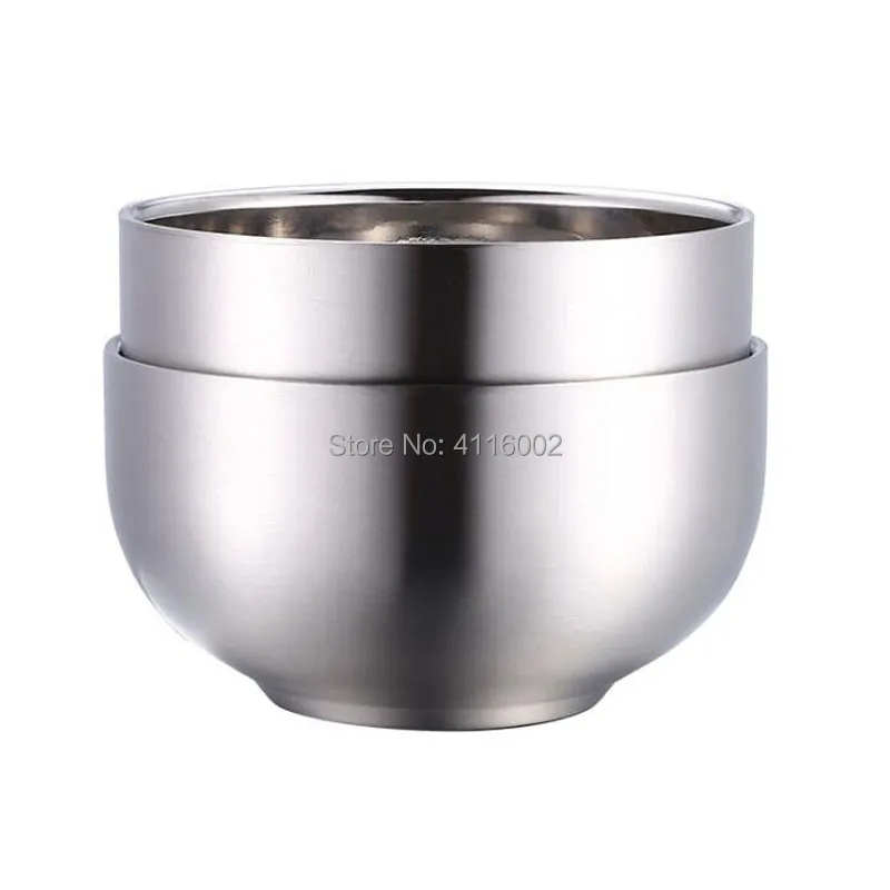 20pcs Thick 304 Stainless Steel Bowl Korean Double Layers Bowl Steamed Rice Heat Insulation Tableware For Children