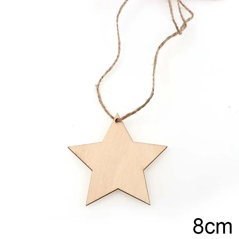 10Pcs DIY 8cm hole with five-pointed star pendant with hemp rope chips Crafts Scrapbooking Supplies  Hand-made Graffiti Buttons