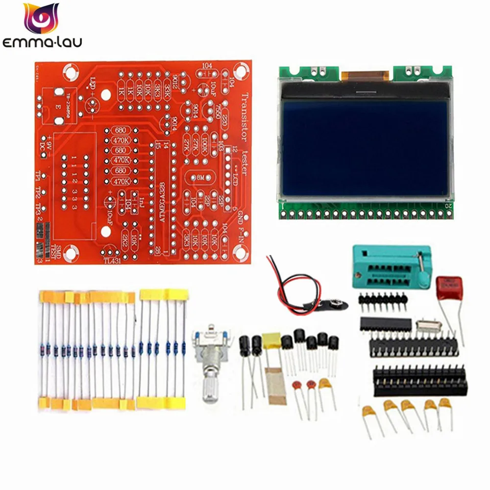 M328 GM328 Transistor Tester DIY Kit Diode Capacitance ESR Voltage Frequency Meter PWM Square Wave Signal Generator DC 6.8-12V