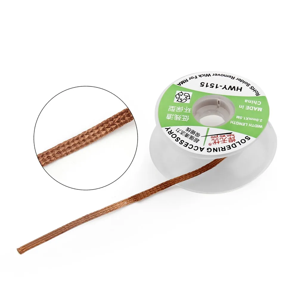 Hút Thiếc Loại Áo Ngực Hàn Hàn Tẩy Bấc 1.5Mm 2.0Mm 2.5Mm 3.0Mm 3.5Mm Length1.5M 5 FT Cho mỏ Hàn