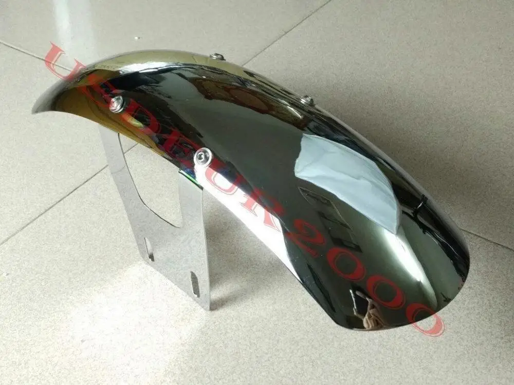 Short 40cm Metal Steel Bobbed Front Fender mudguard for KAWASAKI W800 W650 W400 all years Black Chrome