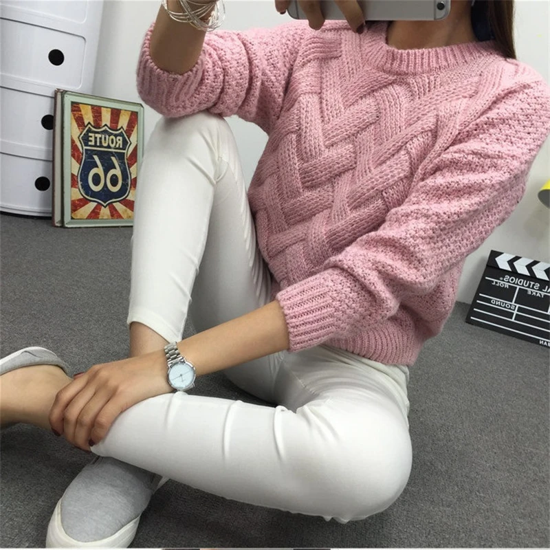 New autumn winter knitwear coarse bar needle weaving sweater for women pullovers lady's knit sweater sexy long sleeve cardigans