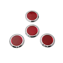 X Autohaux 4 Pieces 5.5mm Diameter Red Round Car Reflector Set (Hl-3003) Car Bumper Reflector for Auto Car