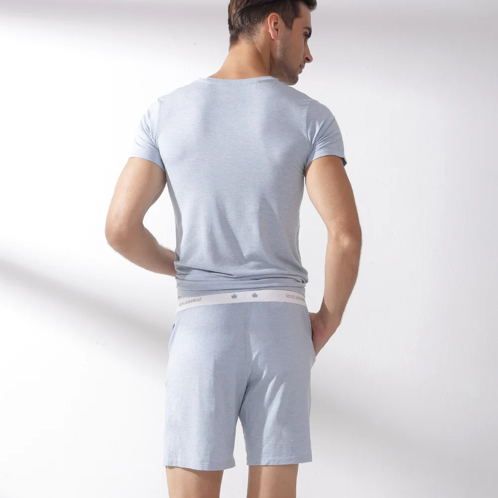 Pyjama pour hommes, ensemble de vêtements de nuit, Modal, doux et confortable, vêtements de détente, pour la maison, short, 52025