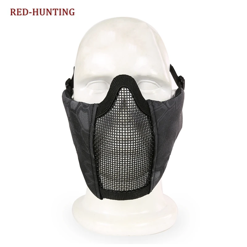 Mascarilla táctica de Airsoft para caza, máscara de malla de alambre Mental para senderismo, montar en campo al aire libre, CS, Paintball