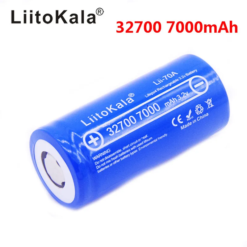 도매 LiitoKala lii-70A 3.2V 32700 7000mAh 6000mAh LiFePO4 배터리 35A 연속 방전 최대 55A 고전력 배터리