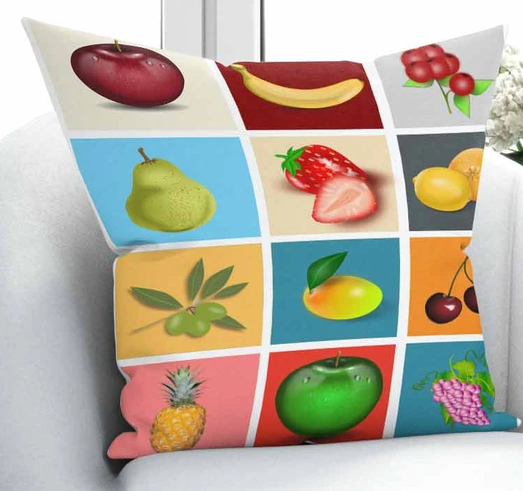 Else Red Strawberry Lemons Apple Banana Patchwork 3d Print Living Room Kitchen Window Panel Set Curtain Combine Gift Pillow Case