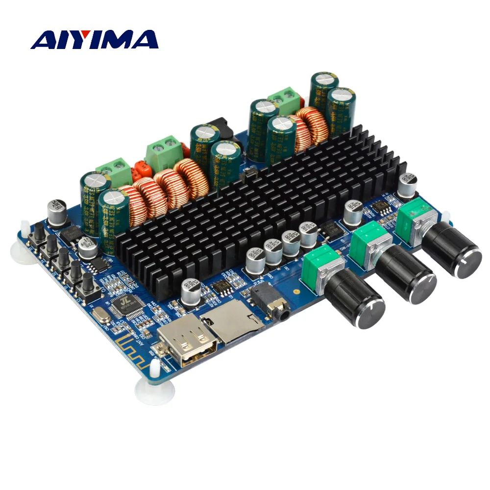 AIYIMA Bluetooth-compatible 100W Amplifier Audio Board Amplificador USB TF Decoding 2.1 Channel Digital Amplifier DC12~26V