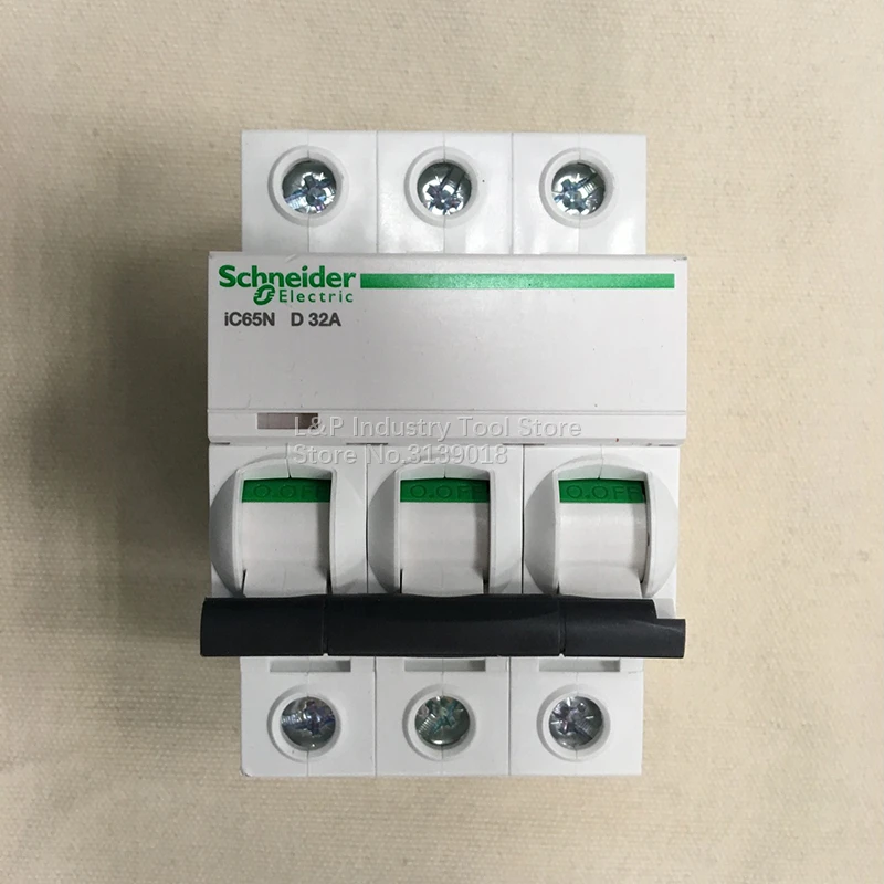 100% New Original Schneider IC65N 3P D32A A9F19332 Vacuum Mini Circuit Breaker MCB Acti 9 Type D