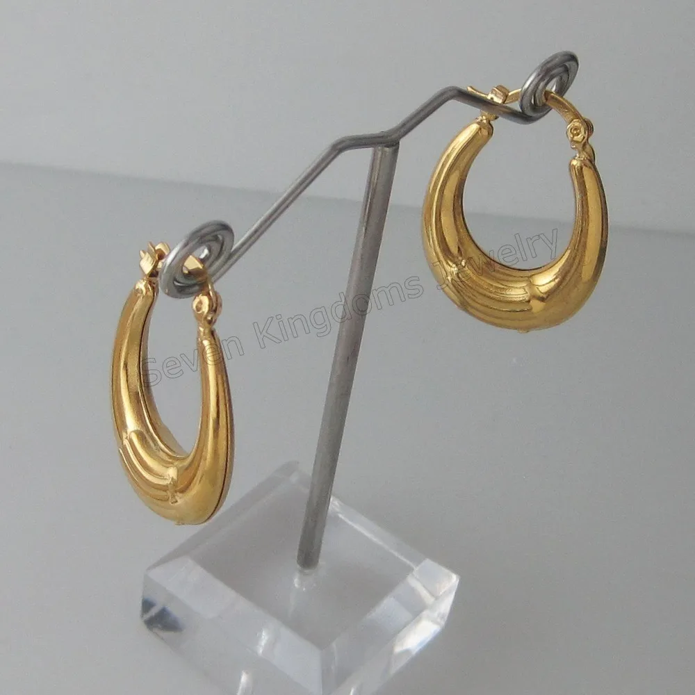 SHRIMP EARRING OVAL HOOP TALL 1.26